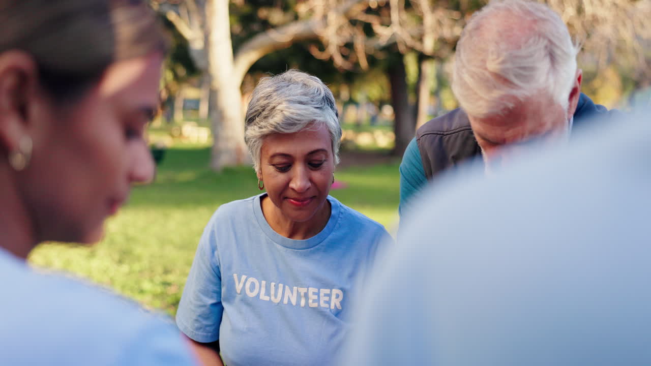 Group of volunteers in the park