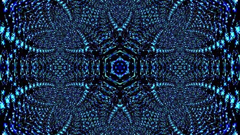 patrón de kaleidoscopio abstracto con colores rojos y azules. mandala mágica. 4k