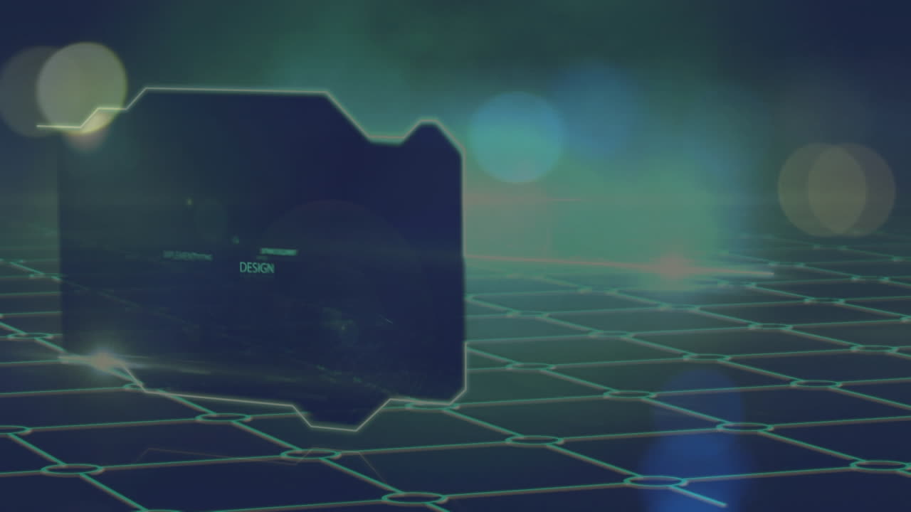 Animation of business texts over shapes