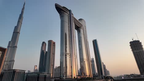 down town dubai, riding the dubai metro viewing the burj khalifa, tallest building in the world.