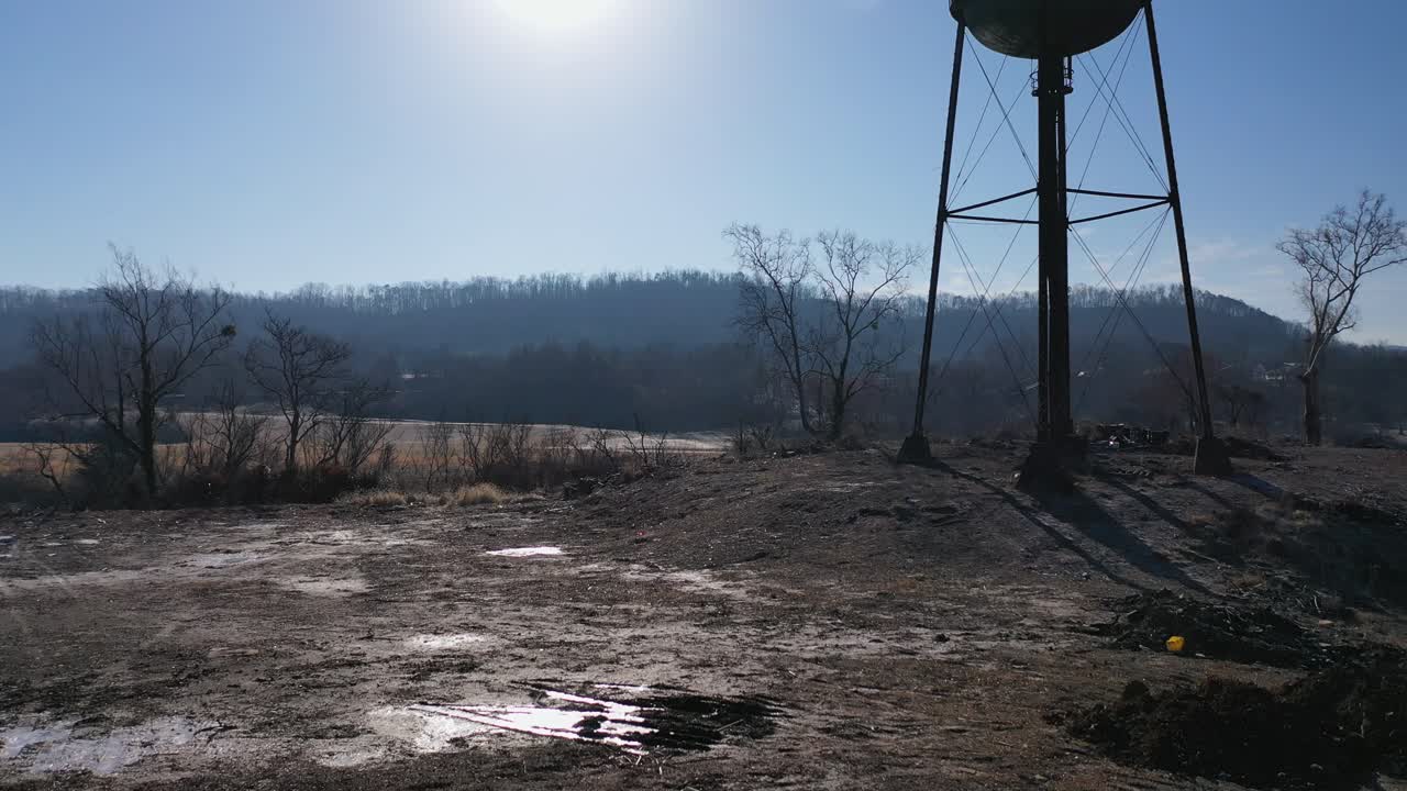 화창한 아침에 테네시 클린턴의 급수탑