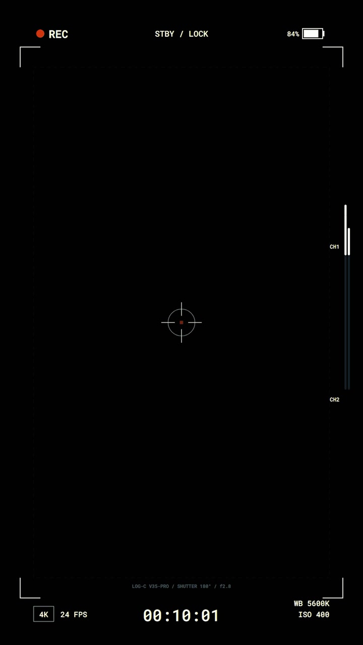 Digital Camera Recording Interface Overlay with Black Background