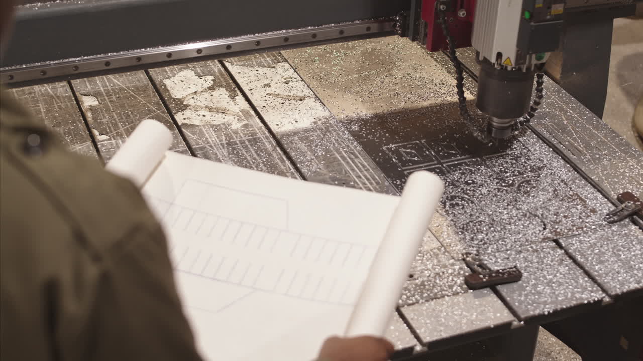 CNC Machine Manufacturing with Blueprint