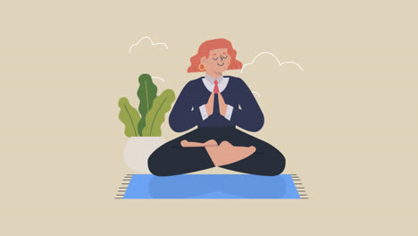 businesswoman meditating