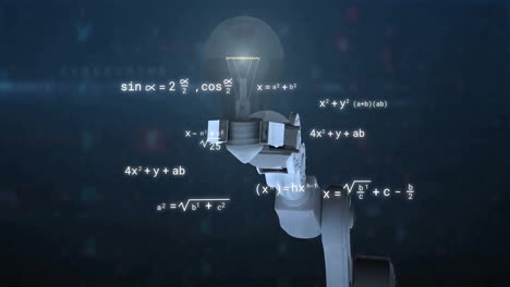 Animación-Del-Procesamiento-De-Datos-Científicos-Sobre-El-Brazo-De-Un-Robot.