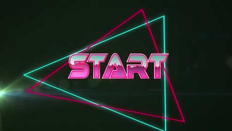 Animation-of-start-over-digital-space-with-lights-and-triangles