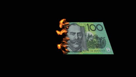 burning australian dollar bill