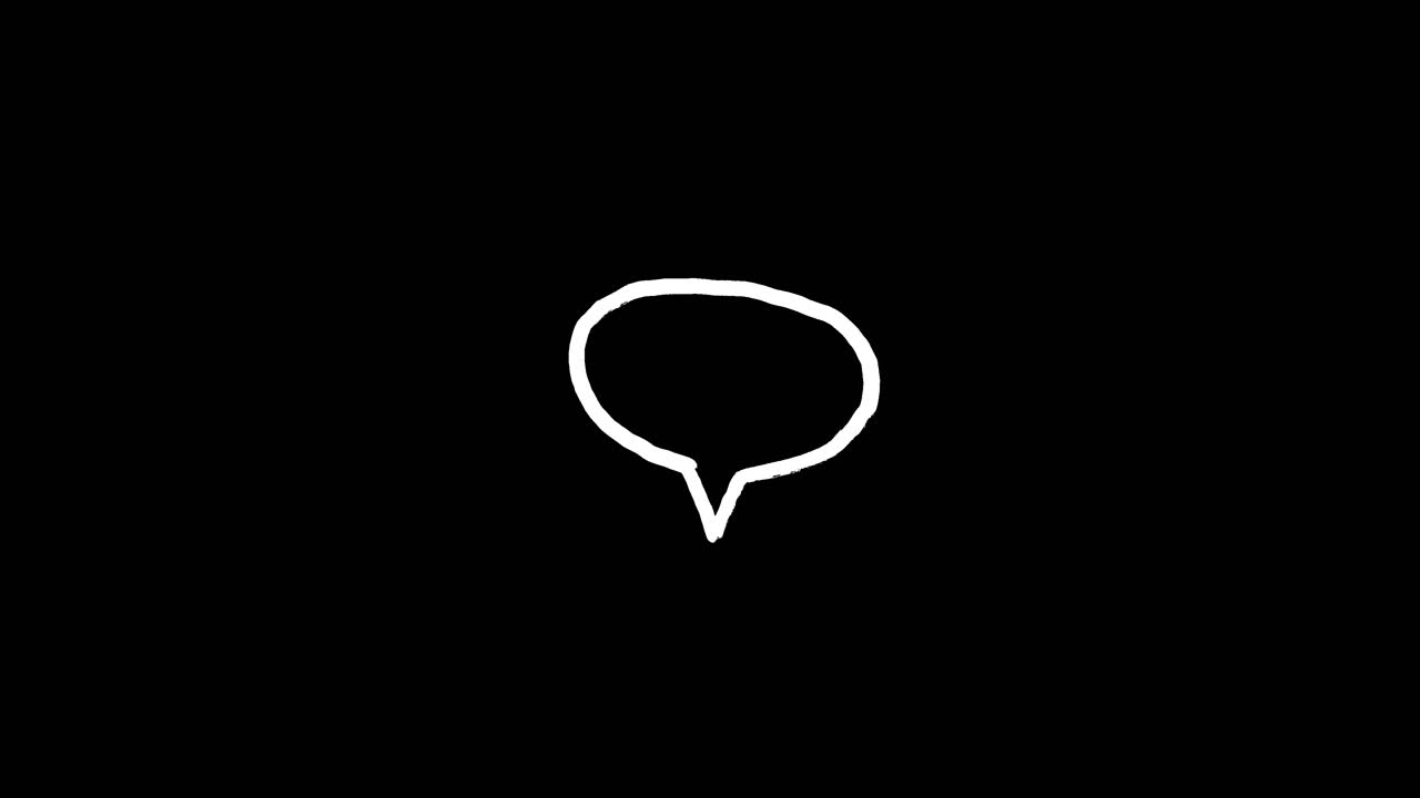 Animated Hand-Drawn White Speech Bubble Icon