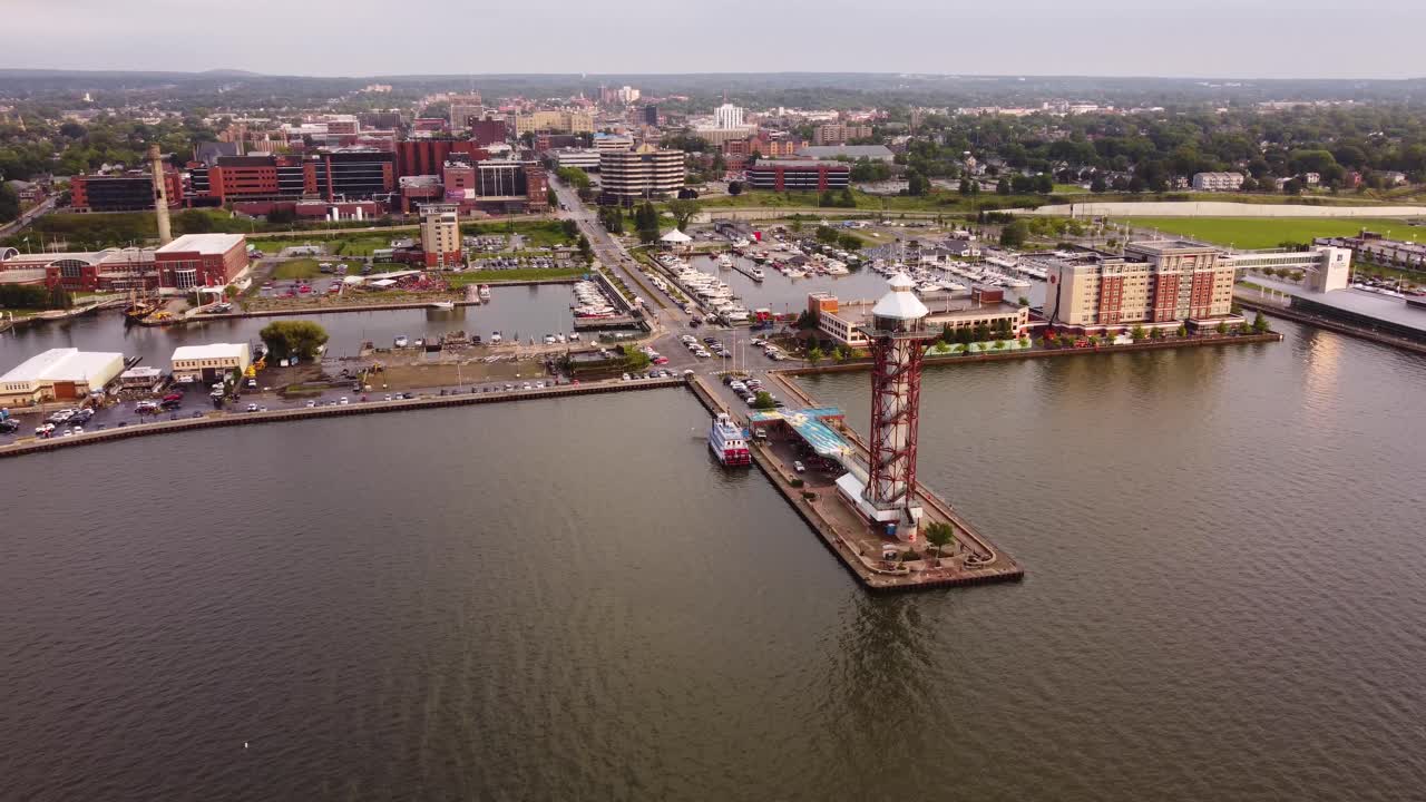 에리 펜실베이니아 베이프론트의 드론 촬영