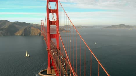 aerial of the golden gate bridge in san francisco, ca