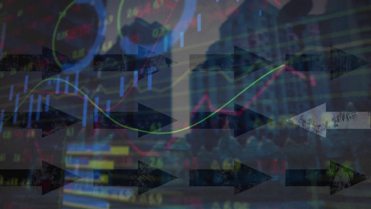 animación del procesamiento de datos sobre el paisaje urbano