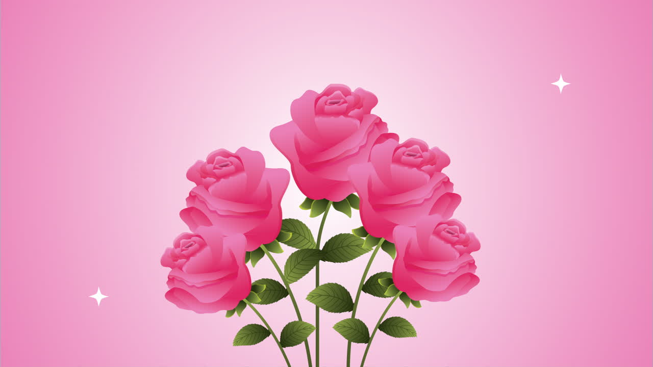 hermosas rosas rosas flores animación de jardín