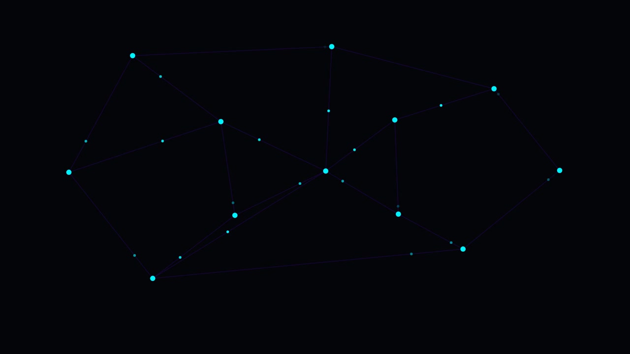 Abstract Digital Network Connection with Glowing Blue Nodes and Lines