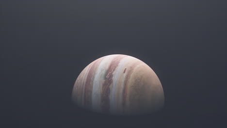 realistic cinematic view of planet jupiter with sun flare