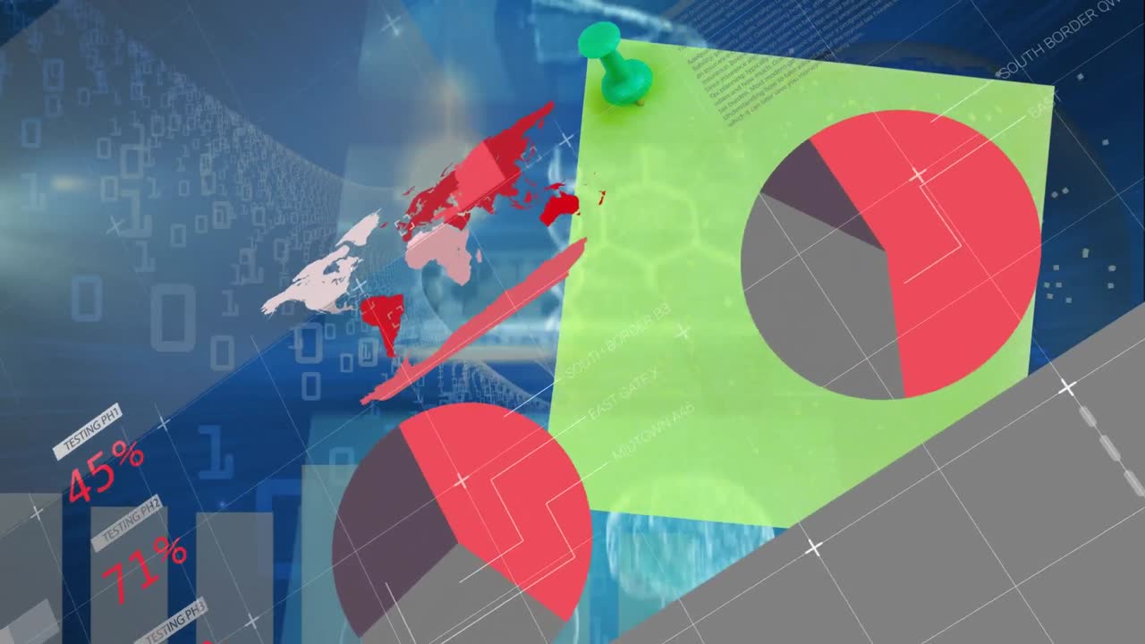 animación del procesamiento de datos sobre la nota.