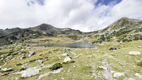 bucura alpine lake in the retezat mountains, romanian carpathians