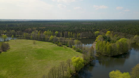 Picturesque-Of-A-Lake-Surrounded-With-Greenery-Landscape-At-Myslecinek-Urban-Park-In-Poland