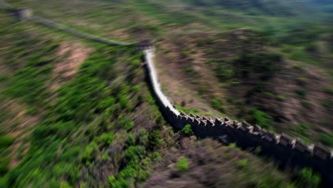 great wall of china with lone couple hiking on jinshanling restored section