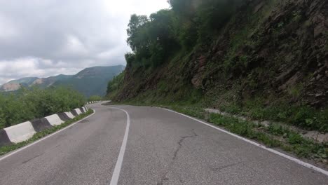 driving a car on a serpentine road