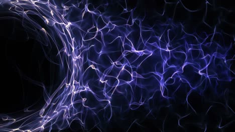empty blue particles fibers and ring background, loop