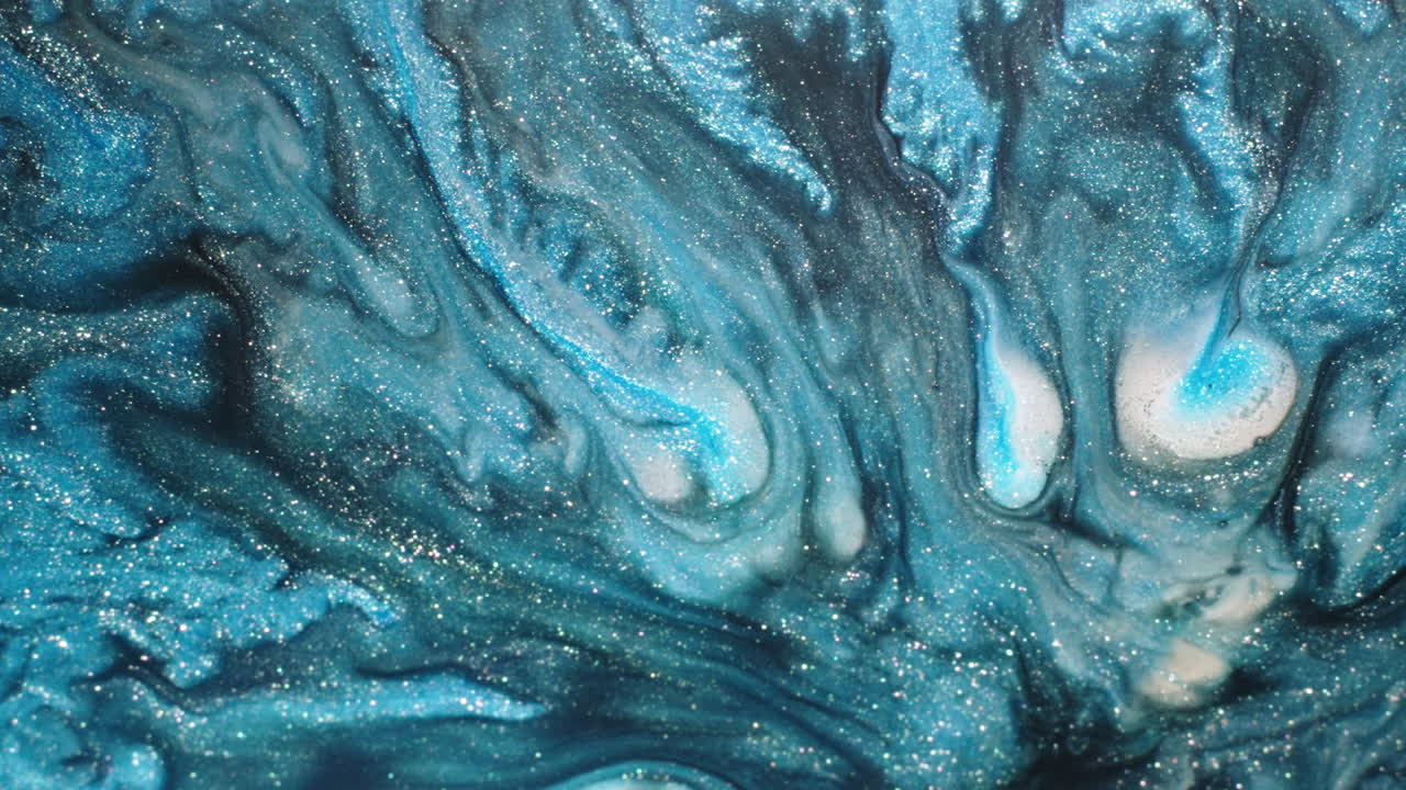 Blaues Marmormuster mit wirbelnden Texturen und Glitzern, lebendige Kunst