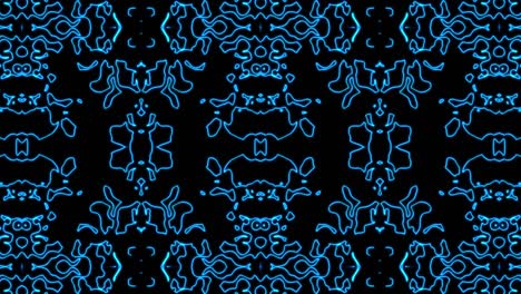 fondo de patrón geometrico sin costuras azul abstracto. rayas abstractas bucle de caleidoscopio. rápido psicodélico colorido kaleidoscopio vj fondo. discoteca fondo de movimiento abstracto. efecto caleidoscope