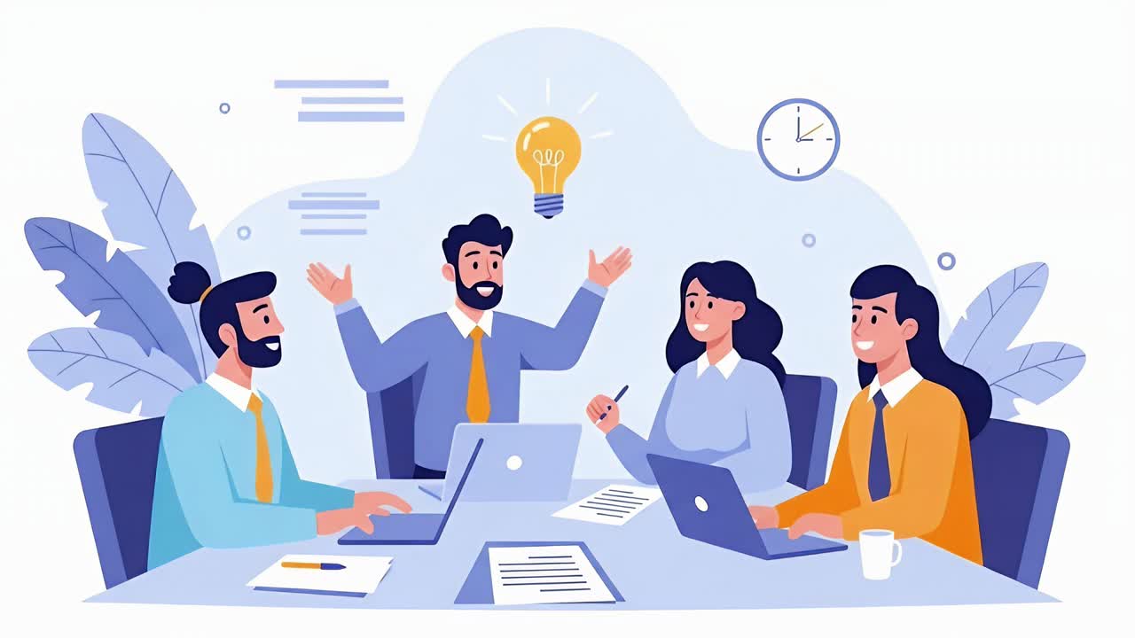 Business Team Brainstorming a New Idea in a Meeting | Premium Stock ...