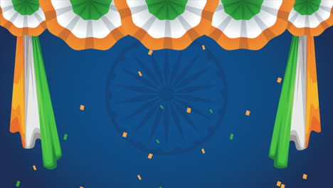 día de la independencia de la india con la decoración de la bandera colgada