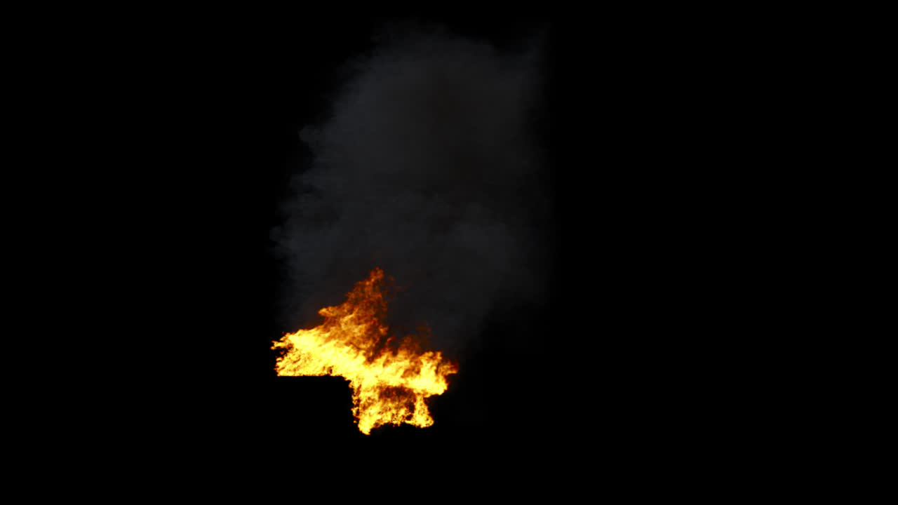 explosión de fuego y humo