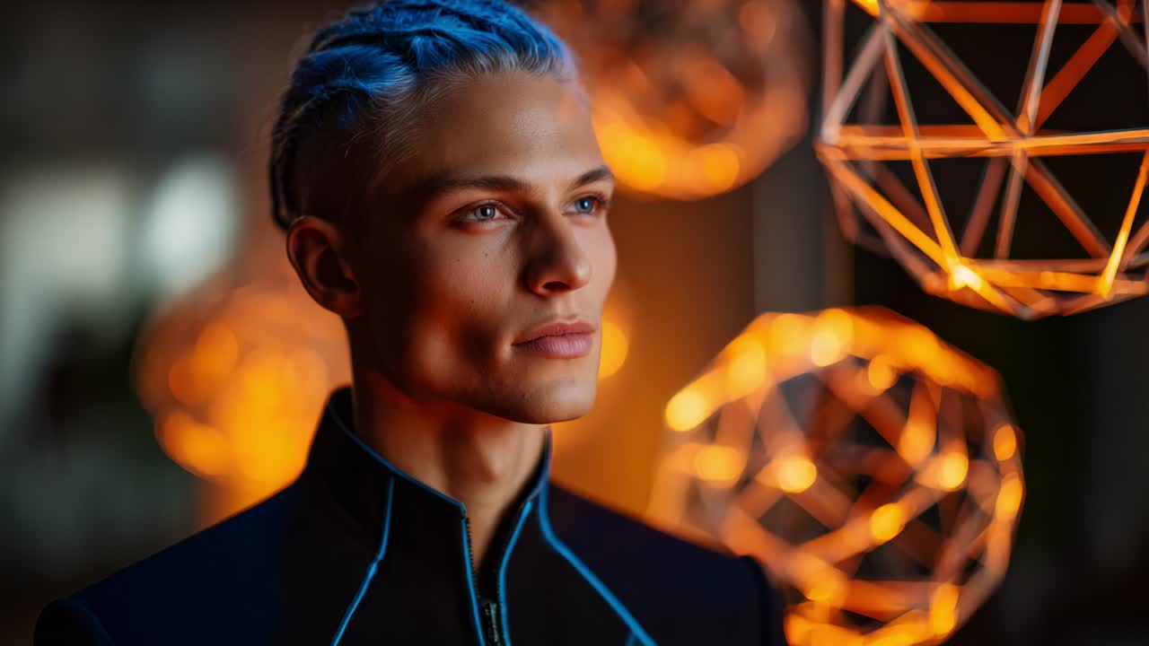 Modern Man with Blue Hair