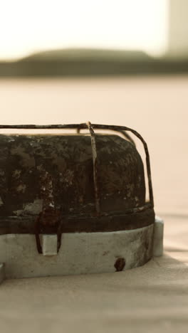 a rusty old light fixture