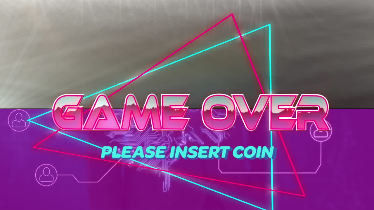 animación del juego sobre texto sobre formas geométricas y núcleos de procesador