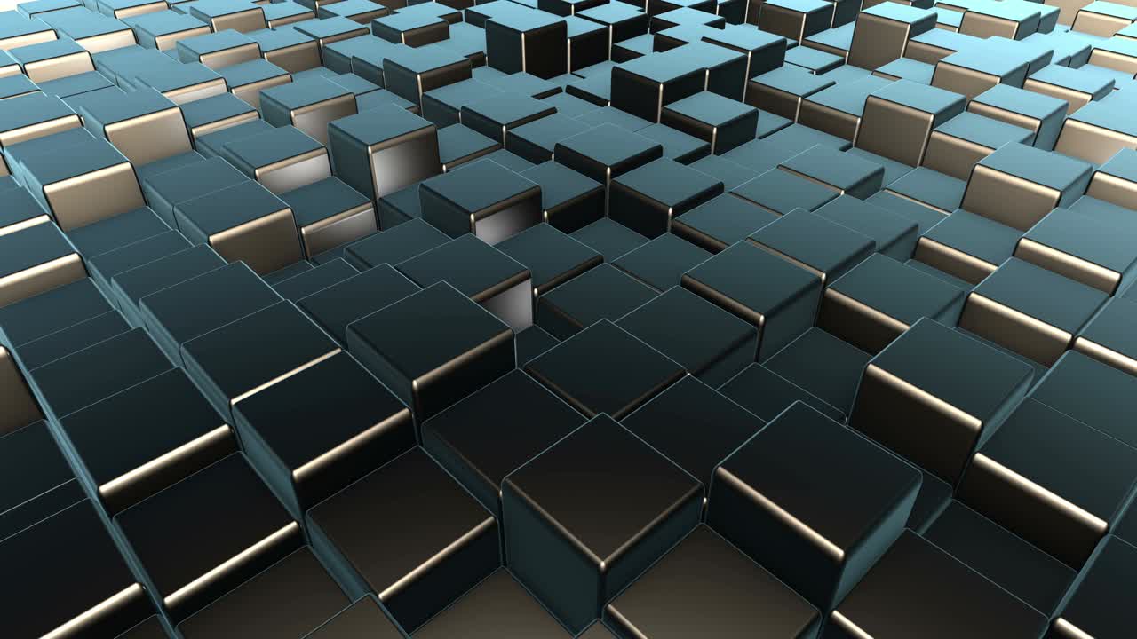 cubos de metal de bucle abstractos en 3d