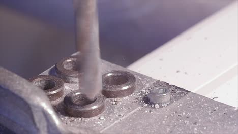 drilling metal parts with a drill press