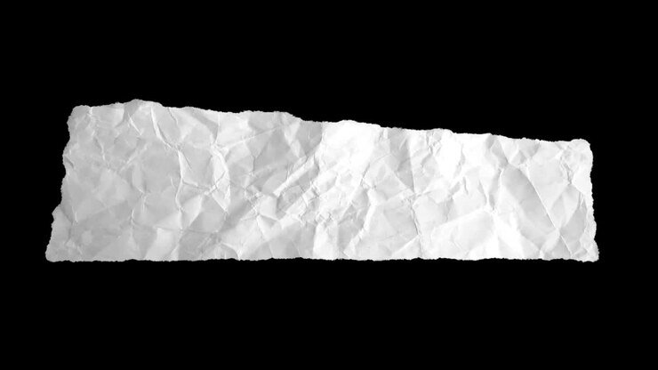 Torn piece of white paper