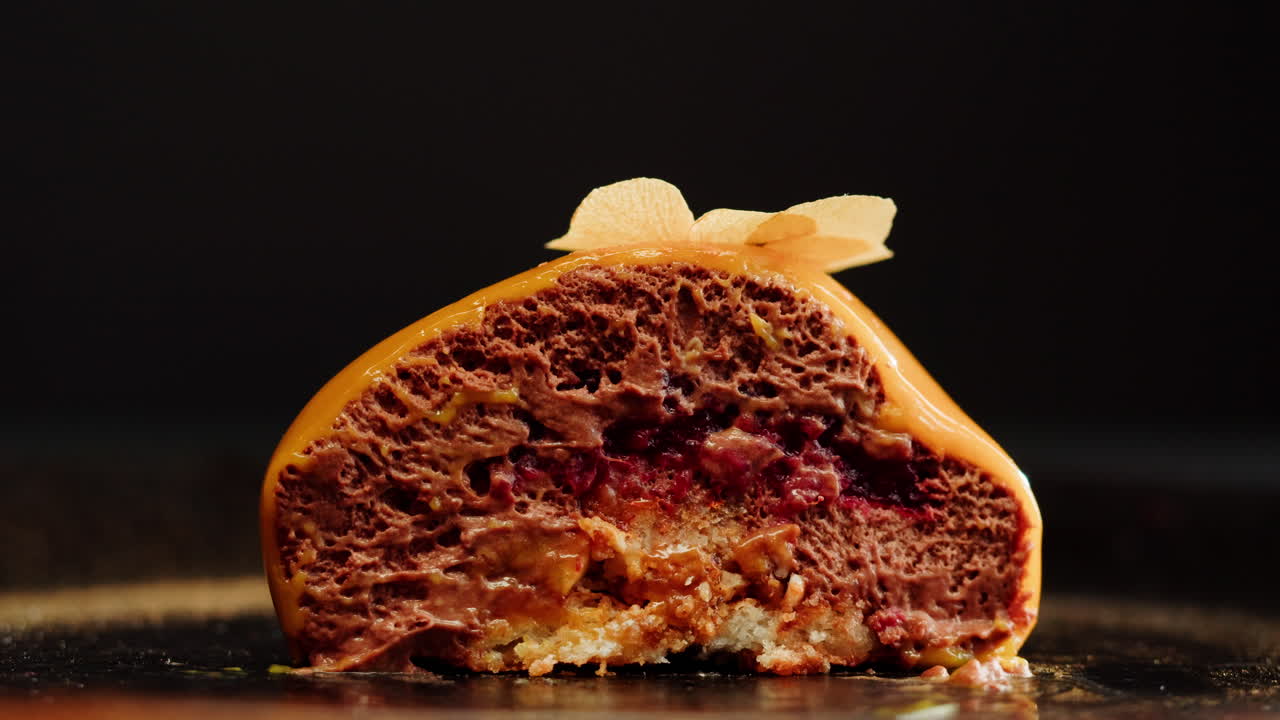 Elegant Chocolate Mousse Dessert with Orange Glaze