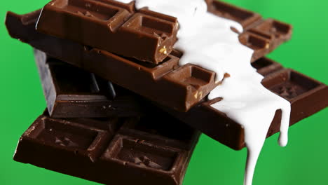 chocolate bars with melted white chocolate