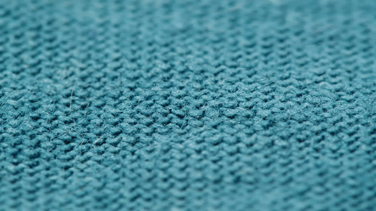 Close-up view of blue fabric texture