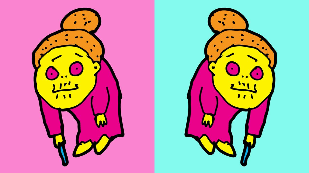 kids drawing pop art seamless background with theme of old granny