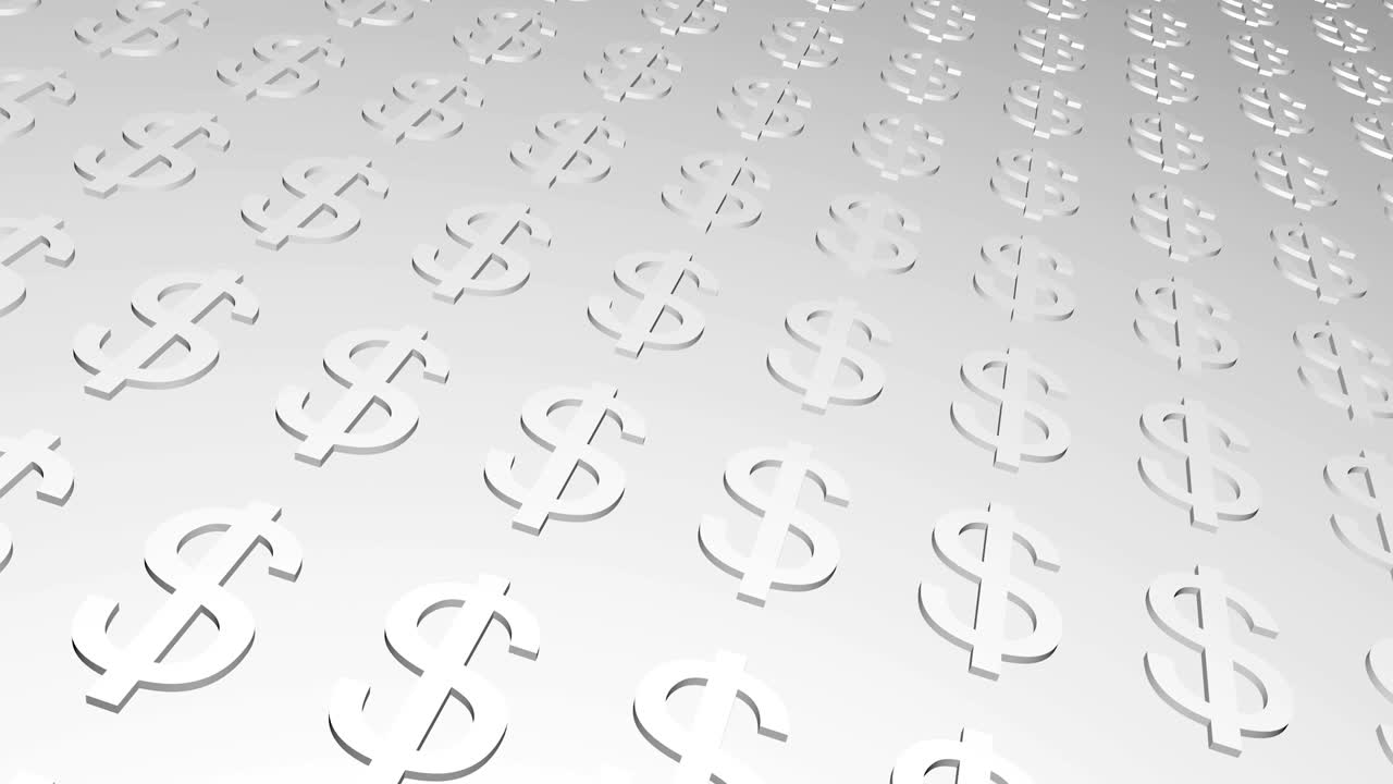 Animazione di simboli del dollaro. Loop continuo