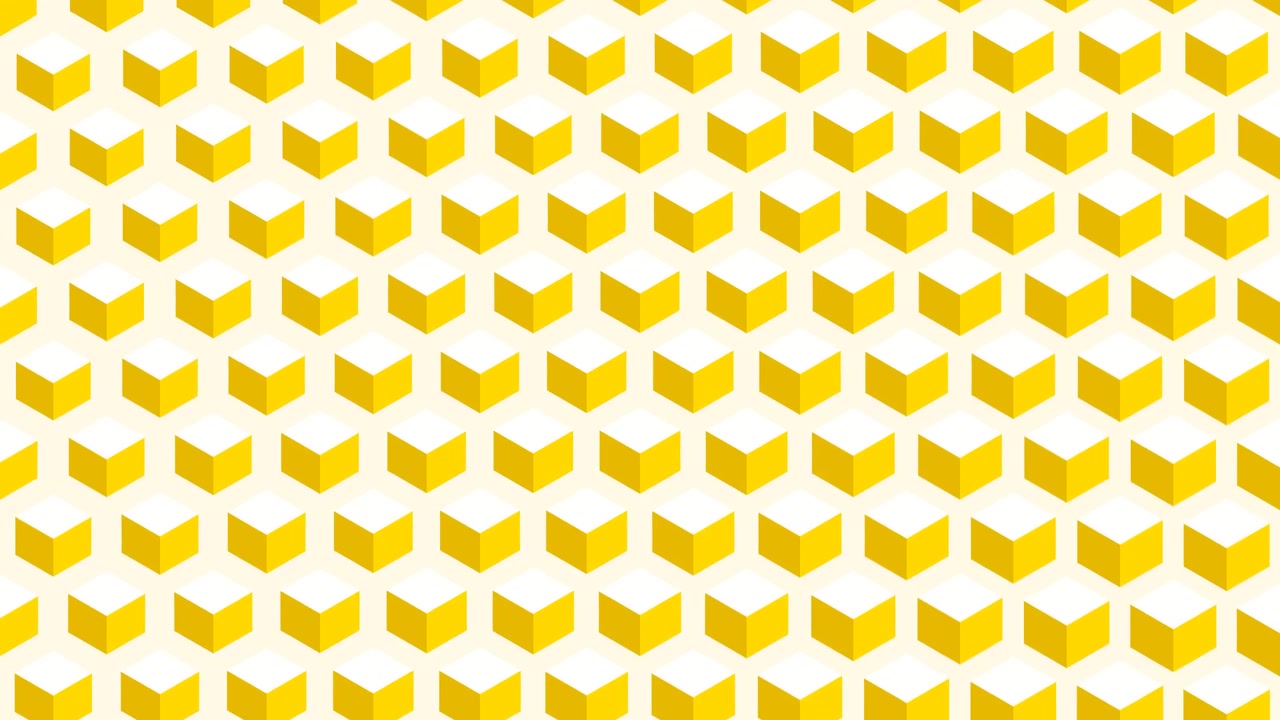 Animated Yellow Cube Pattern Background