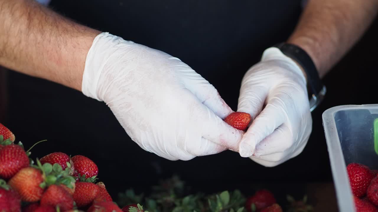 Preparing Fresh Strawberries