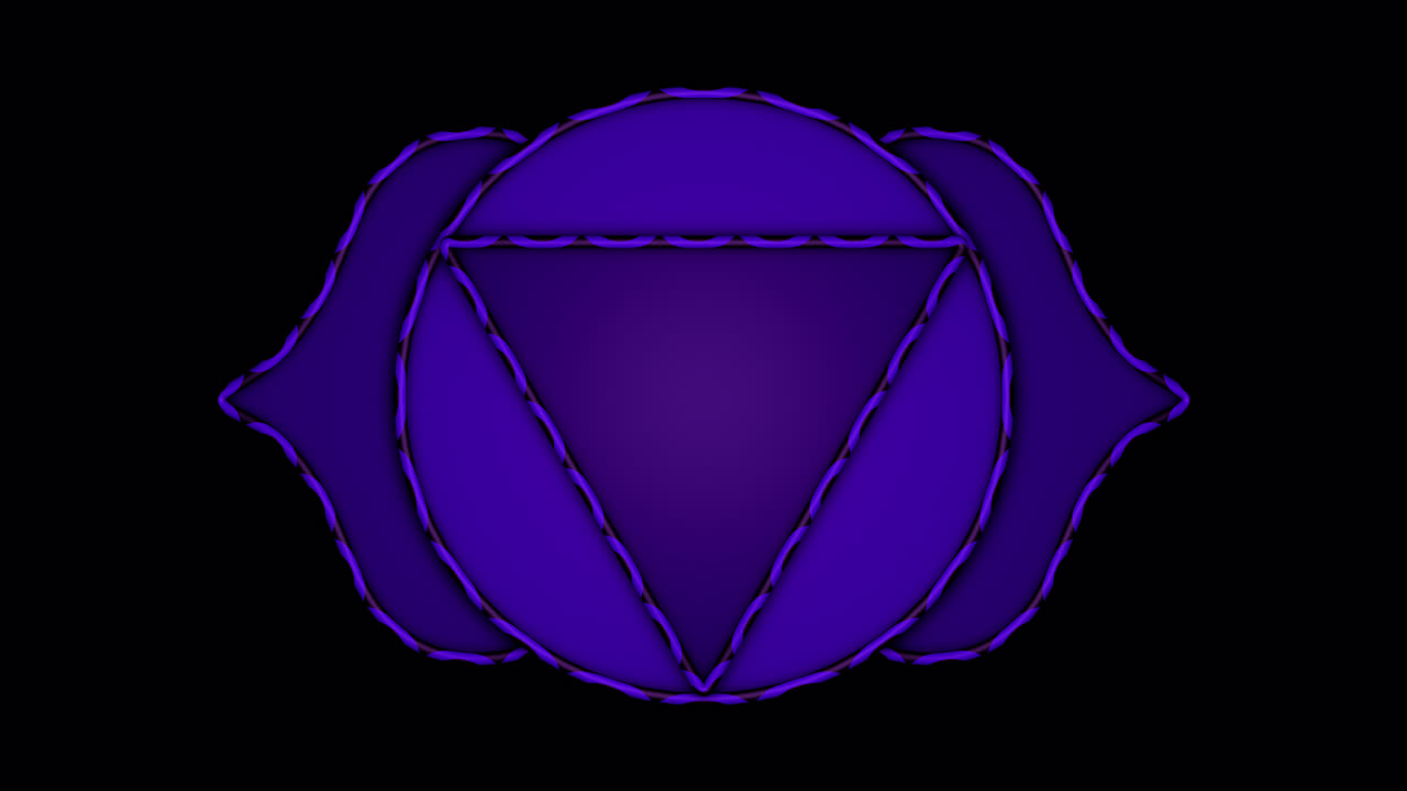 Hypnotic high-quality animated Third Eye Chakra with alpha channel. Perfect for intuition and spiritual awakening.