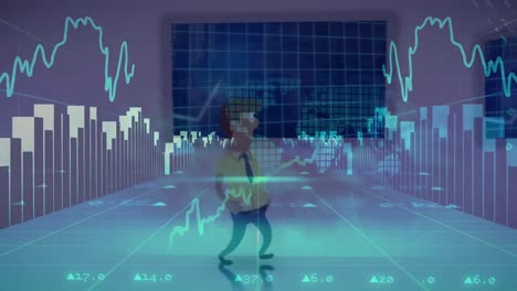 animación del procesamiento de datos sobre los empresarios