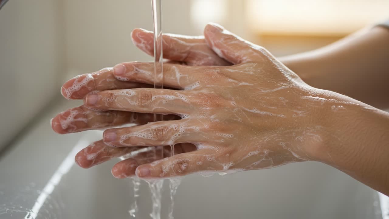 Importance of Proper Handwashing Technique Demonstrated in Two Frames, Highlighting Soap, Water, and Hygiene for Effective Hand Cleaning Practices