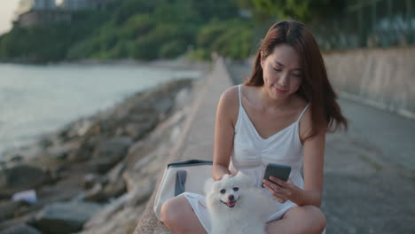 Woman-and-her-dog-outdoors