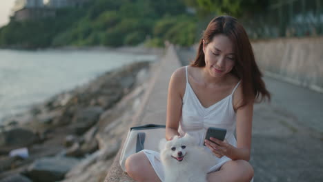 woman and her dog outdoors