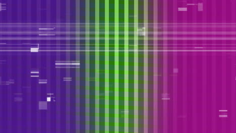 animation of scrambled tv against grid pattern on tricolor background