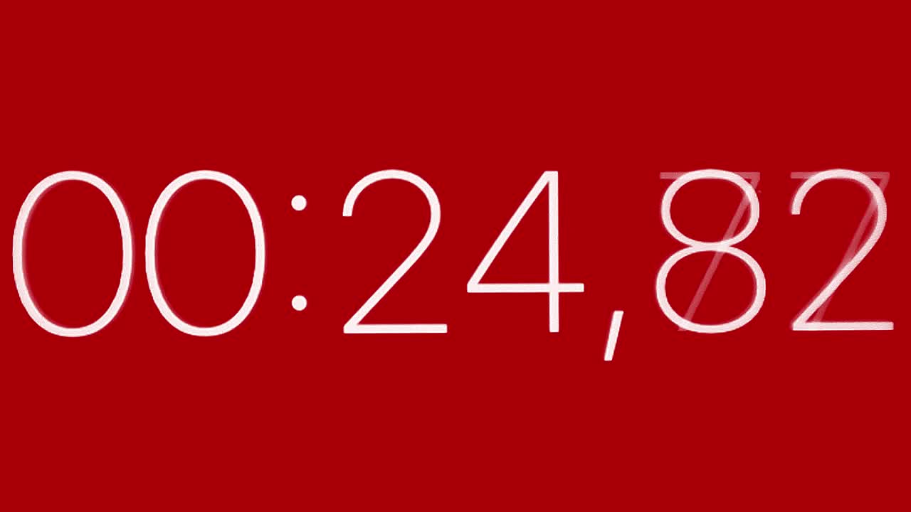 pantalla de temporizador digital cuenta atrás desde 30 segundos hasta 0 segundos