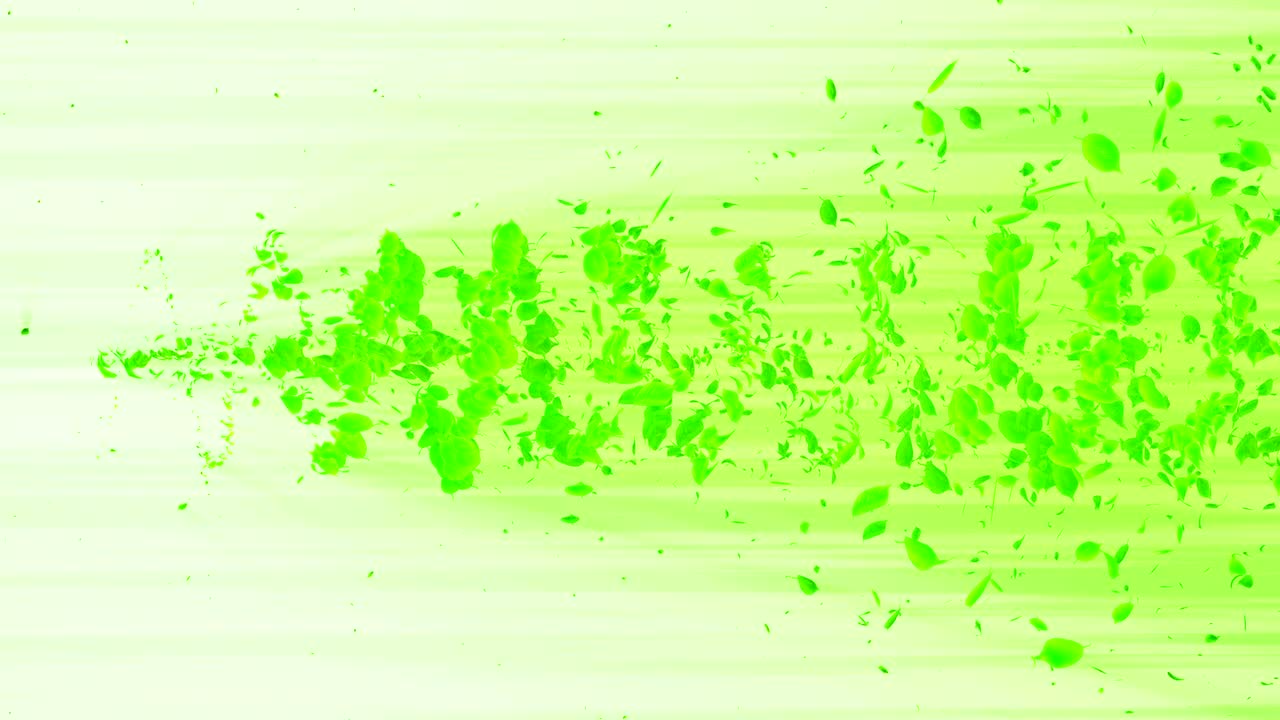 vórtice de hojas verdes. espiral partícula brillante de hojas estacionales. hoja danzante. colorida animación de bucle de túnel de la naturaleza.